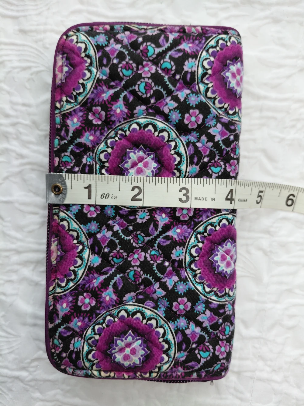 Vera Bradley Purple/Black And Lilac Wallet with Purple Teal Medallions - Picture 9 of 12